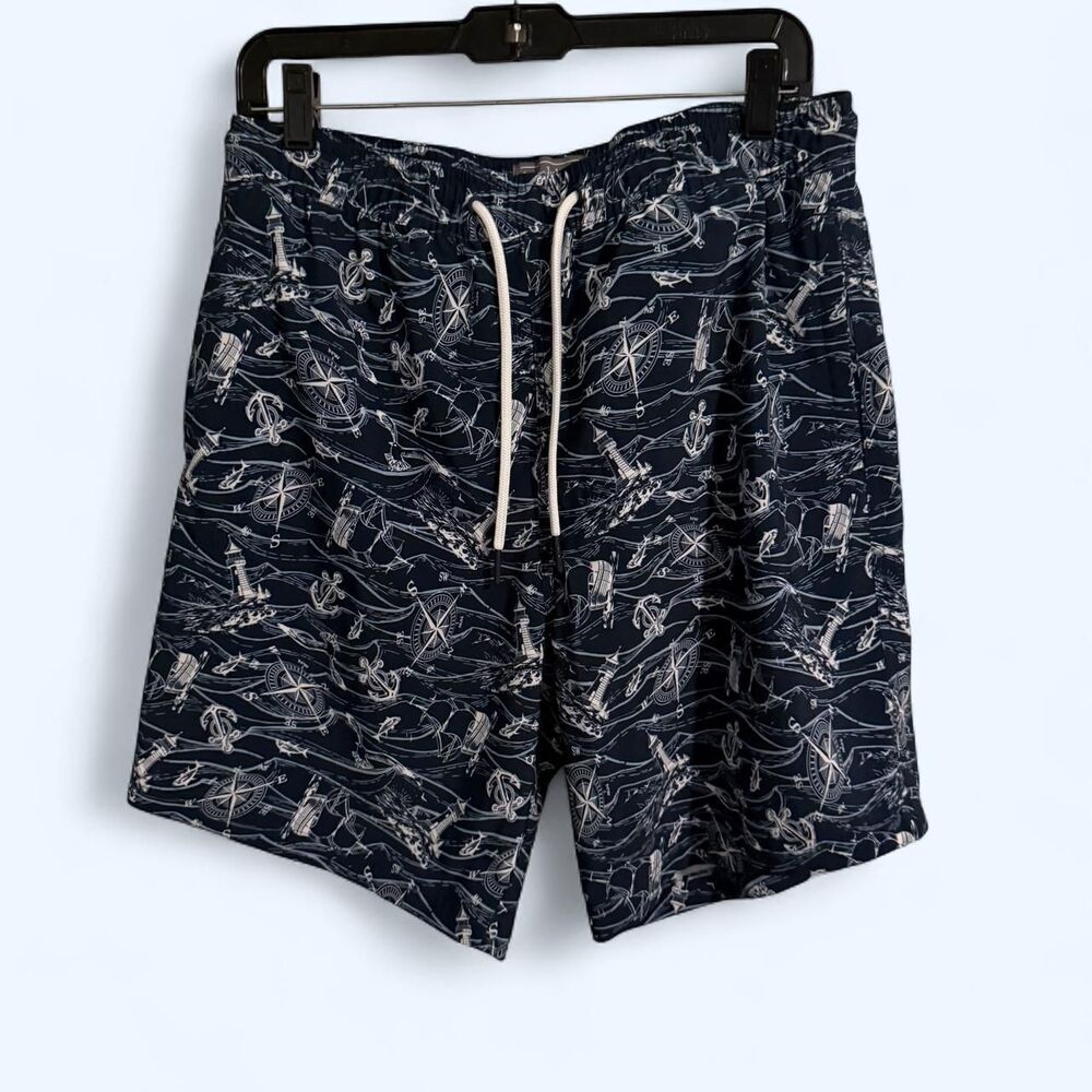 Berkley Jensen Shorts Mens Medium Black Swim Trunk Nautical 2021